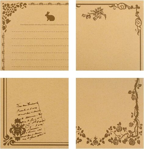 48 Sheets Stationery Set Vintage Stationary Paper Lined, Letter Writing Paper Size 5.7 X 8.4 Inch, Decorative Printer Paper For Invitation, Letter, Resume, Award, Diploma, Art, Craft, Certificate in Kuwait