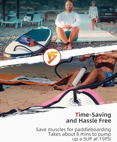 مضخة هواء كهربائية Abahub 22PSI SUP، نفخ وتفريغ تلقائي، مضخة ضغط عالية محمولة، موصل سيارة 12 DV لألواح التجديف القابلة للنفخ، قوارب الكاياك والقوارب in Kuwait