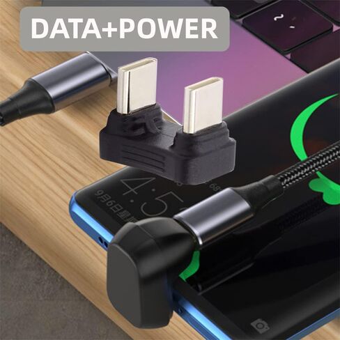 cablecc 480Mbps USB-C Type C Male to Male Coupler Extender Power Data Adapter Opposite U Shape Back Angled for Power Bank Phone Laptop in Saudi Arabia