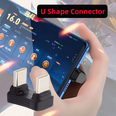 cablecc 480Mbps USB-C Type C Male to Male Coupler Extender Power Data Adapter Opposite U Shape Back Angled for Power Bank Phone Laptop in Saudi Arabia