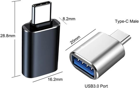 محول أنثى من النوع C ذكر إلى USB3.0 10 حزم، محول USB أنثى إلى USB C ذكر، موصل شحن USB من النوع C ومزامنة البيانات للكمبيوتر المحمول وشاحن السيارة وسماعة رأس الكمبيوتر وما إلى ذلك (10، أسود) in Kuwait