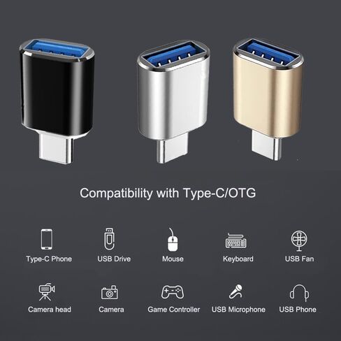 محول أنثى من النوع C ذكر إلى USB3.0 10 حزم، محول USB أنثى إلى USB C ذكر، موصل شحن USB من النوع C ومزامنة البيانات للكمبيوتر المحمول وشاحن السيارة وسماعة رأس الكمبيوتر وما إلى ذلك (10، أسود) in Kuwait