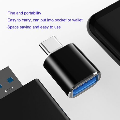 محول أنثى من النوع C ذكر إلى USB3.0 10 حزم، محول USB أنثى إلى USB C ذكر، موصل شحن USB من النوع C ومزامنة البيانات للكمبيوتر المحمول وشاحن السيارة وسماعة رأس الكمبيوتر وما إلى ذلك (10، أسود) in Kuwait