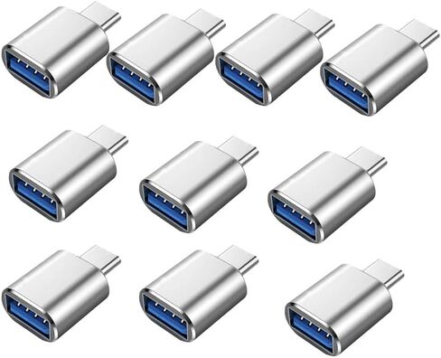 محول أنثى من النوع C ذكر إلى USB3.0 10 حزم، محول USB أنثى إلى USB C ذكر، موصل شحن USB من النوع C ومزامنة البيانات للكمبيوتر المحمول وشاحن السيارة وسماعة رأس الكمبيوتر وما إلى ذلك (10، أسود) in Kuwait