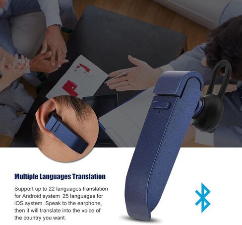مترجم لغة ذكي، سماعة بلوتوث لاسلكية، ترجمة متعددة اللغات، سماعة رأس ترجمة محمولة، للتعلم والسفر والأعمال (أزرق) in Kuwait
