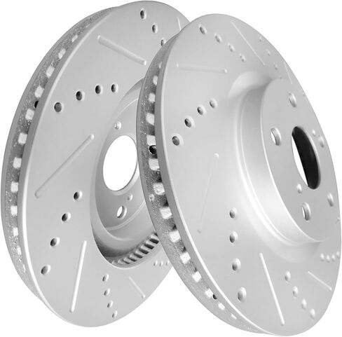 WEIZE Front and Rear Brake Pads and Rotors Kit, Fit for Toyota Camry 2012-2017 /Toyota Avalon 2013-2018 / Lexus ES350, Drilled Slotted Brake Rotors + Carbon Fiber Ceramic Brake Pads in Saudi Arabia
