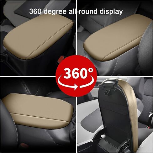 تويوتا RAV4 2013-2018 غطاء مسند الذراع مخصص صالح فو الجلود غطاء وحدة التحكم المركزية اكسسوارات السيارات الخط الأحمر in Kuwait