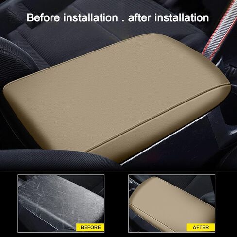 تويوتا RAV4 2013-2018 غطاء مسند الذراع مخصص صالح فو الجلود غطاء وحدة التحكم المركزية اكسسوارات السيارات الخط الأحمر in Kuwait