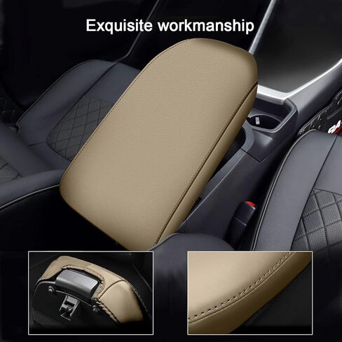 تويوتا RAV4 2013-2018 غطاء مسند الذراع مخصص صالح فو الجلود غطاء وحدة التحكم المركزية اكسسوارات السيارات الخط الأحمر in Kuwait