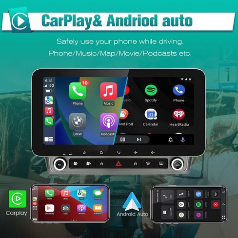 AWESAFE Android Car Stereo for Chevrolet Chevy Camaro 2010 2011 2012 2013 2014 2015, 10" Touch Screen Radio Upgarde WiFi Bluetooth 4G Online GPS Navigation CarPlay Android Auto, 4GB+64GB in Saudi Arabia
