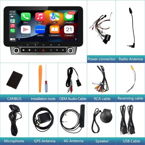 AWESAFE Android Car Stereo for Chevrolet Chevy Camaro 2010 2011 2012 2013 2014 2015, 10" Touch Screen Radio Upgarde WiFi Bluetooth 4G Online GPS Navigation CarPlay Android Auto, 4GB+64GB in Saudi Arabia