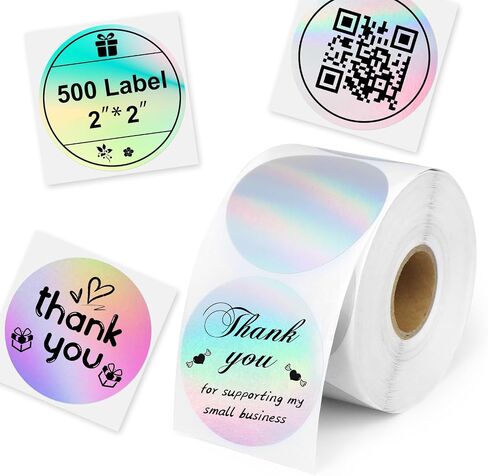 2inch Thermal Labels, 500 Pcs Round Self-Adhesive Direct Thermal Printer Label for Color Coding Label Printer, Logo, Name Price Tag, Shipping Address, Thank You Small Business QR Code in Saudi Arabia