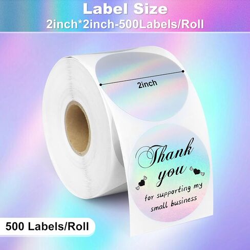 2inch Thermal Labels, 500 Pcs Round Self-Adhesive Direct Thermal Printer Label for Color Coding Label Printer, Logo, Name Price Tag, Shipping Address, Thank You Small Business QR Code in Saudi Arabia