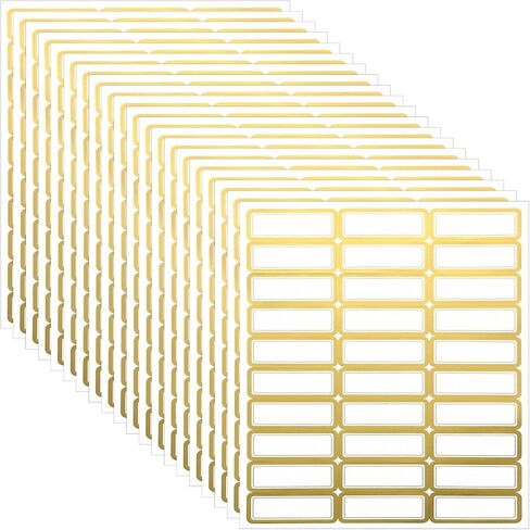 20 Sheets Printable Shipping Labels Matte White with Metallic Gold Border, Writable Printable Adhesive Sticker Blank Shipping Labels(30 Pieces/Sheet,1 x 2.7 Inch) in Saudi Arabia