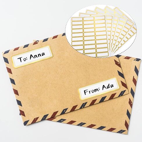 20 Sheets Printable Shipping Labels Matte White with Metallic Gold Border, Writable Printable Adhesive Sticker Blank Shipping Labels(30 Pieces/Sheet,1 x 2.7 Inch) in Saudi Arabia