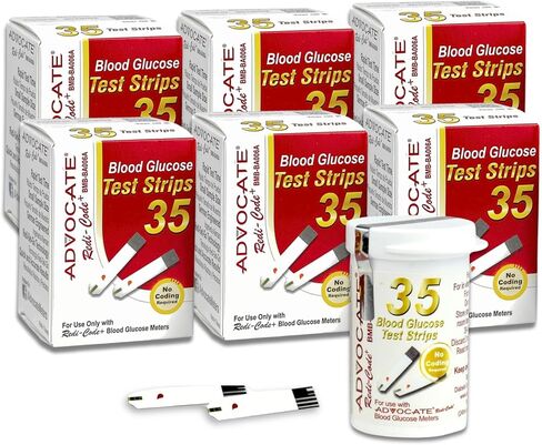 Redi-Code Test Strips 210 Count, No Manual Coding, Glucose Test Strips, Blood Sugar Testing, Small Sample Size Blood Sugar Test Strips, Quick & Accurate Blood Sugar Management (6 Boxes of 35 Strips) in Kuwait
