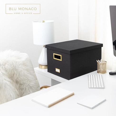 صناديق ملفات BLU MONACO لتعليق الملفات مع غطاء: صندوق منظم مستندات أسود، صندوق ملفات معلق، صندوق منظم الملفات، صندوق تخزين الملفات، صندوق مجلد الملفات مع غطاء للرسائل والأوراق ذات الحجم القانوني in Saudi Arabia