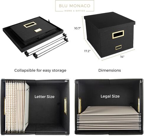 صناديق ملفات BLU MONACO لتعليق الملفات مع غطاء: صندوق منظم مستندات أسود، صندوق ملفات معلق، صندوق منظم الملفات، صندوق تخزين الملفات، صندوق مجلد الملفات مع غطاء للرسائل والأوراق ذات الحجم القانوني in Saudi Arabia