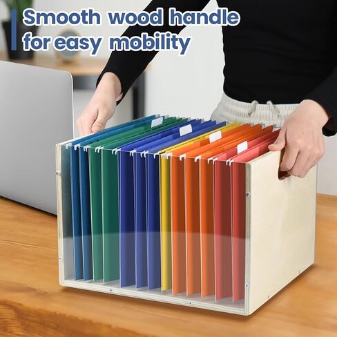 منظم صندوق الملفات الأكريليك، صندوق منظم مجلد الملفات المعلق، صناديق تخزين صندوق حفظ الملفات للمستندات، خزانة ملفات بحجم الحروف مع 5 قطع من أوراق الملصقات، 3 قطع بطاقات فارغة in Kuwait