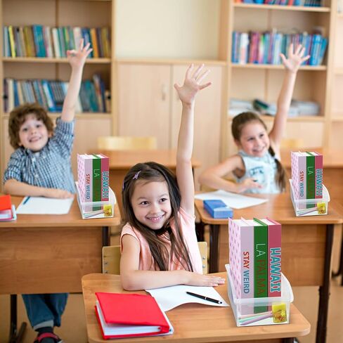 24 قطعة من صناديق الكتب للفصل الدراسي، حاملات مجلدات بلاستيكية كبيرة لملفات المجلات الكبيرة، صناديق تخزين أدوات المعلم، صناديق أدوات المعلم للمكتبة، فصول المدرسة، مستلزمات المكتب المنزلية (شفاف) in Saudi Arabia