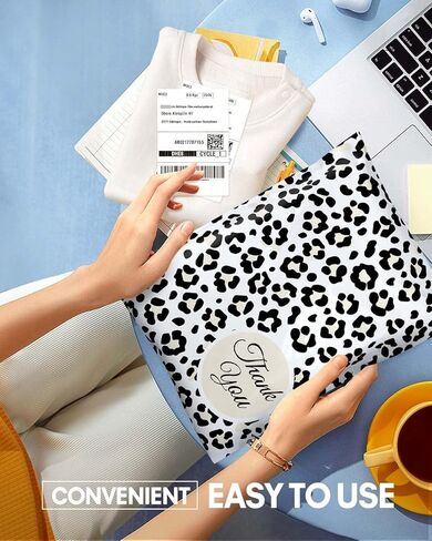 50 حزمة من حقيبة الشحن بولي ميلرز ليوبارد مع إغلاق ذاتي، حقائب بريدية كبيرة للأعمال الصغيرة - مظاريف شحن للملابس (15 × 19 بوصة، 50 حزمة، ليوبارد) in Kuwait