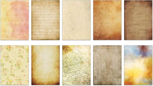 40 Sheets of old looking/Vintage Design Paper DIN A4. Great for vintage invites and letters (40) in Saudi Arabia