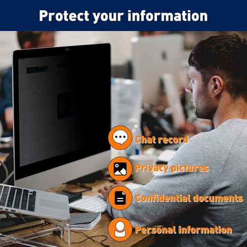 واقي شاشة للخصوصية قابل للإزالة بالكامل من بيرسيم متوافق مع شاشة خصوصية iMac مقاس 21.5 بوصة لأجهزة الكمبيوتر المكتبية من Apple، فلتر مضاد للوهج ومضاد للخدش وحجب الأشعة فوق البنفسجية بنسبة 16:9 in Kuwait