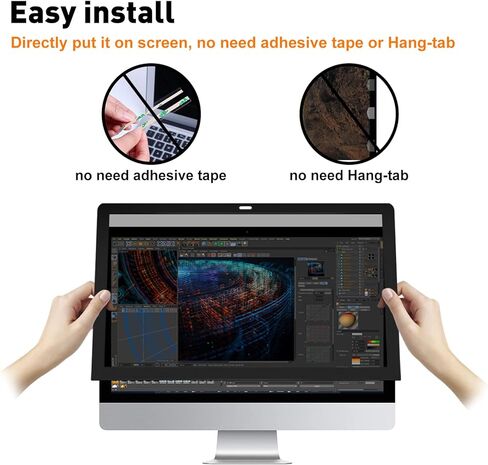 واقي شاشة للخصوصية قابل للإزالة بالكامل من بيرسيم متوافق مع شاشة خصوصية iMac مقاس 21.5 بوصة لأجهزة الكمبيوتر المكتبية من Apple، فلتر مضاد للوهج ومضاد للخدش وحجب الأشعة فوق البنفسجية بنسبة 16:9 in Kuwait