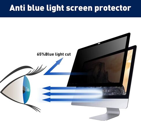واقي شاشة للخصوصية قابل للإزالة بالكامل من بيرسيم متوافق مع شاشة خصوصية iMac مقاس 21.5 بوصة لأجهزة الكمبيوتر المكتبية من Apple، فلتر مضاد للوهج ومضاد للخدش وحجب الأشعة فوق البنفسجية بنسبة 16:9 in Kuwait