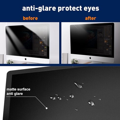 واقي شاشة للخصوصية قابل للإزالة بالكامل من بيرسيم متوافق مع شاشة خصوصية iMac مقاس 21.5 بوصة لأجهزة الكمبيوتر المكتبية من Apple، فلتر مضاد للوهج ومضاد للخدش وحجب الأشعة فوق البنفسجية بنسبة 16:9 in Kuwait