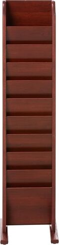 Wooden Mallet 10-Pocket Cascade Free-Standing Magazine Rack, Mahogany in Saudi Arabia