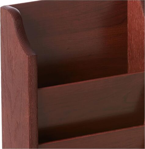 Wooden Mallet 10-Pocket Cascade Free-Standing Magazine Rack, Mahogany in Saudi Arabia