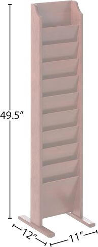 Wooden Mallet 10-Pocket Cascade Free-Standing Magazine Rack, Mahogany in Saudi Arabia