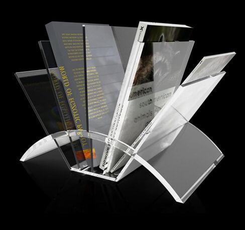 رف مجلة أكريليك شفاف كريستالي من الأكريليك المكتبي حامل مجلات سطح المكتب حامل عرض حامل ملفات المستندات منظم تخزين الرف للكتب والمجلات والمنشورات والمجلدات والأظرف in Kuwait