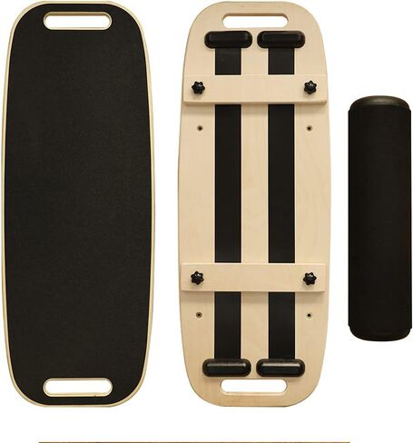 Balance Board, Stability Core Trainer, Training Board for Exercise, Fitness, Non-Slip Deck and Roller, with Adjustable Stoppers in Saudi Arabia