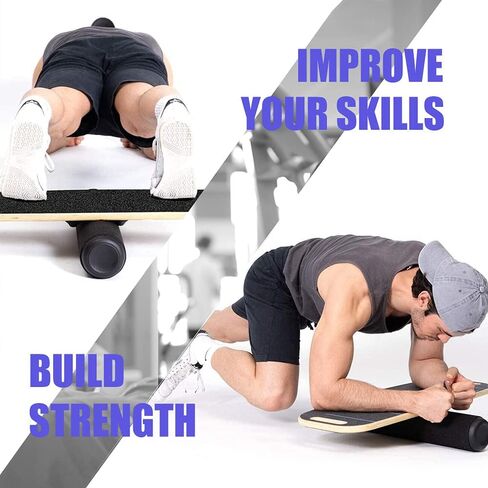 Balance Board, Stability Core Trainer, Training Board for Exercise, Fitness, Non-Slip Deck and Roller, with Adjustable Stoppers in Saudi Arabia