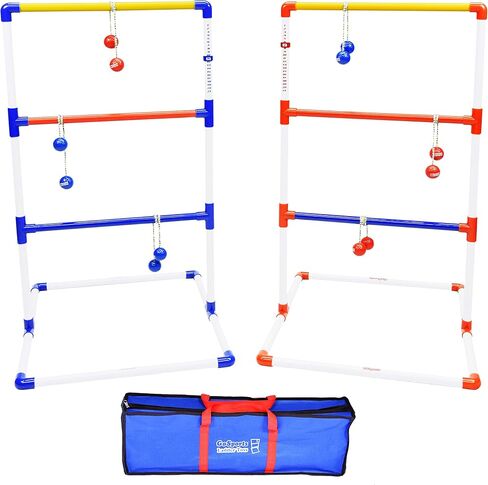 مجموعة ألعاب GoSports Premium Ladder Toss الخارجية مع 6 كرات بولو، وحقيبة حمل للسفر وأجهزة تتبع النتائج - اختر بين مجموعات الحجم القياسي والعملاق in Kuwait