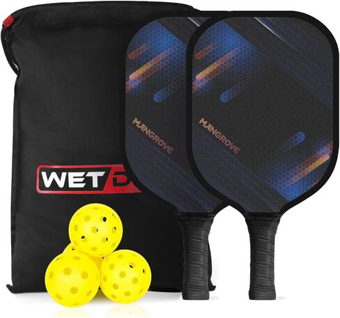 Mangrove Pickleball Paddles Set of 2, True Graphite Pickleball Paddle Set with 4 Ourdoor/Indoor Pickleball Balls & Carry Bag, Polypropylene Honeycomb Core, 4.25In Grip, Lightweight Pickleball Racket in Kuwait
