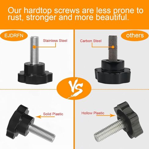 Hardtop Bolts Screws, Hardtop Screws for Jeep, Hardtop Quick Removal Bolts Compatible with Jeep Wrangler TJ JK&JL,6 PCS in Kuwait