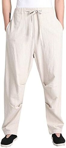 ZooBoo Men's Martial Arts Pants Kung Fu Linen Trousers Tang Suit Pants in Kuwait