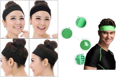 TrendBox 1 مجموعة ملونة اليوغا الأزياء بسط هيرباند عقال الشعر التفاف العصابة مرونة الرياضة رياضة الرقص ممارسة لباس غير رسمي in Saudi Arabia