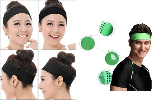 TrendBox 1 مجموعة ملونة اليوغا الأزياء بسط هيرباند عقال الشعر التفاف العصابة مرونة الرياضة رياضة الرقص ممارسة لباس غير رسمي in Saudi Arabia