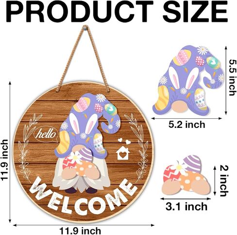 Interchangeable Welcome Sign for Front Door Seasonal Gnome Wood Wreath Sign Changeable Holiday Seasonal Gnome Decoration Door Home Wall Decor (21 Pcs) in Saudi Arabia