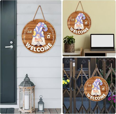 Interchangeable Welcome Sign for Front Door Seasonal Gnome Wood Wreath Sign Changeable Holiday Seasonal Gnome Decoration Door Home Wall Decor (21 Pcs) in Saudi Arabia