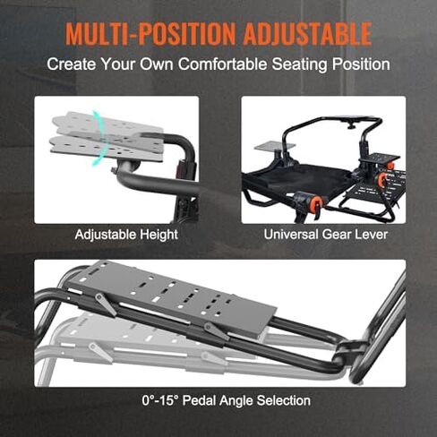VEVOR G920 Racing Steering Wheel Stand Shifter Mount fit for Logitech G27 G25 G29 Gaming Wheel Stand Wheel Pedals NOT Included Racing Wheel Stand in Kuwait