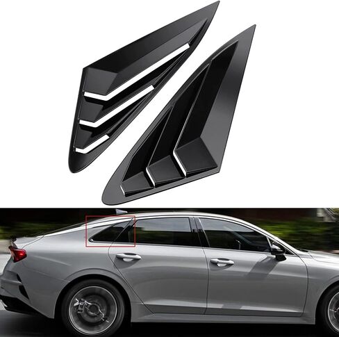 Window Louvers Side Window Air Vent Grill Fit for KIA K5 2021 2022 2023 Rear Side Window Windshield Sun Shade Cover Louver, Glossy Black in Saudi Arabia