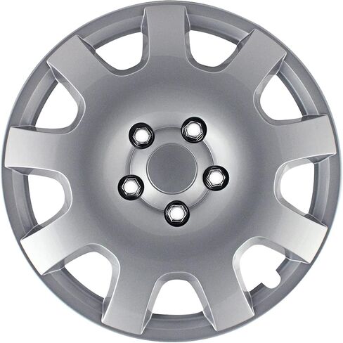 Pilot Automotive WH524-16S-BX 16 Inch Gear Silver Universal Hubcap Wheel Covers for Cars - Set of 4 - Fits Most Cars in Saudi Arabia
