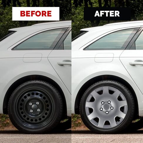 Pilot Automotive WH524-16S-BX 16 Inch Gear Silver Universal Hubcap Wheel Covers for Cars - Set of 4 - Fits Most Cars in Saudi Arabia