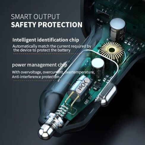 جهاز إرسال FM بلوتوث للسيارة، محول سيارة بلوتوث مع شاحن سيارة USB مزدوج ونوع C، مشغل MP3 يدعم بطاقة TF وقرص USB، مكالمات بدون استخدام اليدين، 7 ألوان بإضاءة خلفية LED - أسود in Kuwait