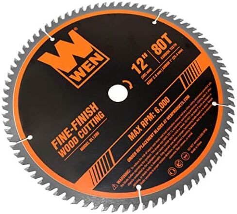 WEN BL1280 12-Inch 80-Tooth Fine-Finish Professional Woodworking Saw Blade for Miter Saws and Table Saws in Saudi Arabia